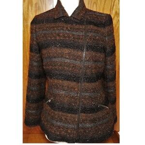 Elliott Lauren Vintage Wool Blend Blazer Sz 6 zip up
